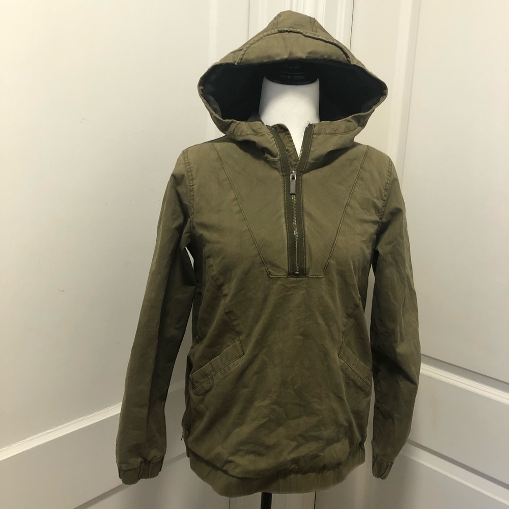 Horny toad fleece lined hooded half zip coat size small